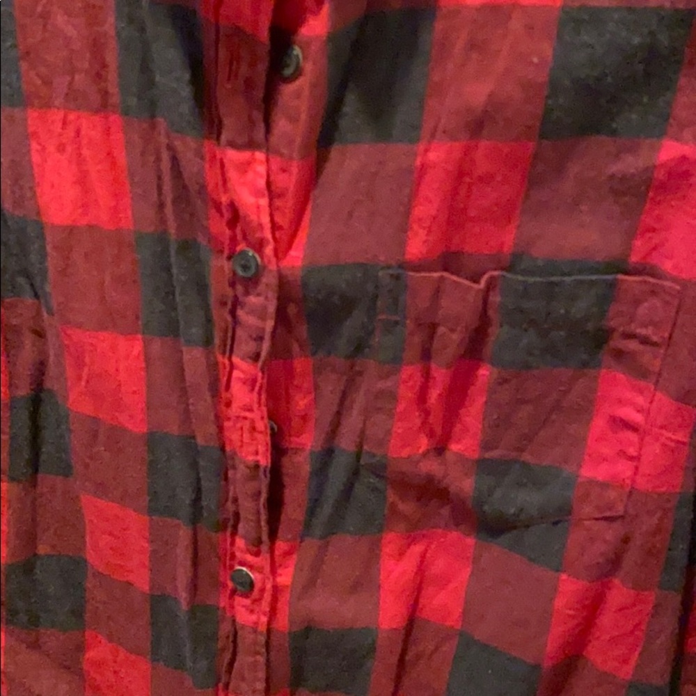 Jcrew Red And Grey Check Button Up - image 2